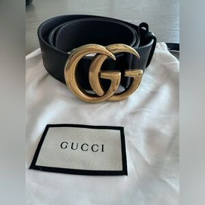 DARK BROWN GUCCI MARMONT BELT 85 CM